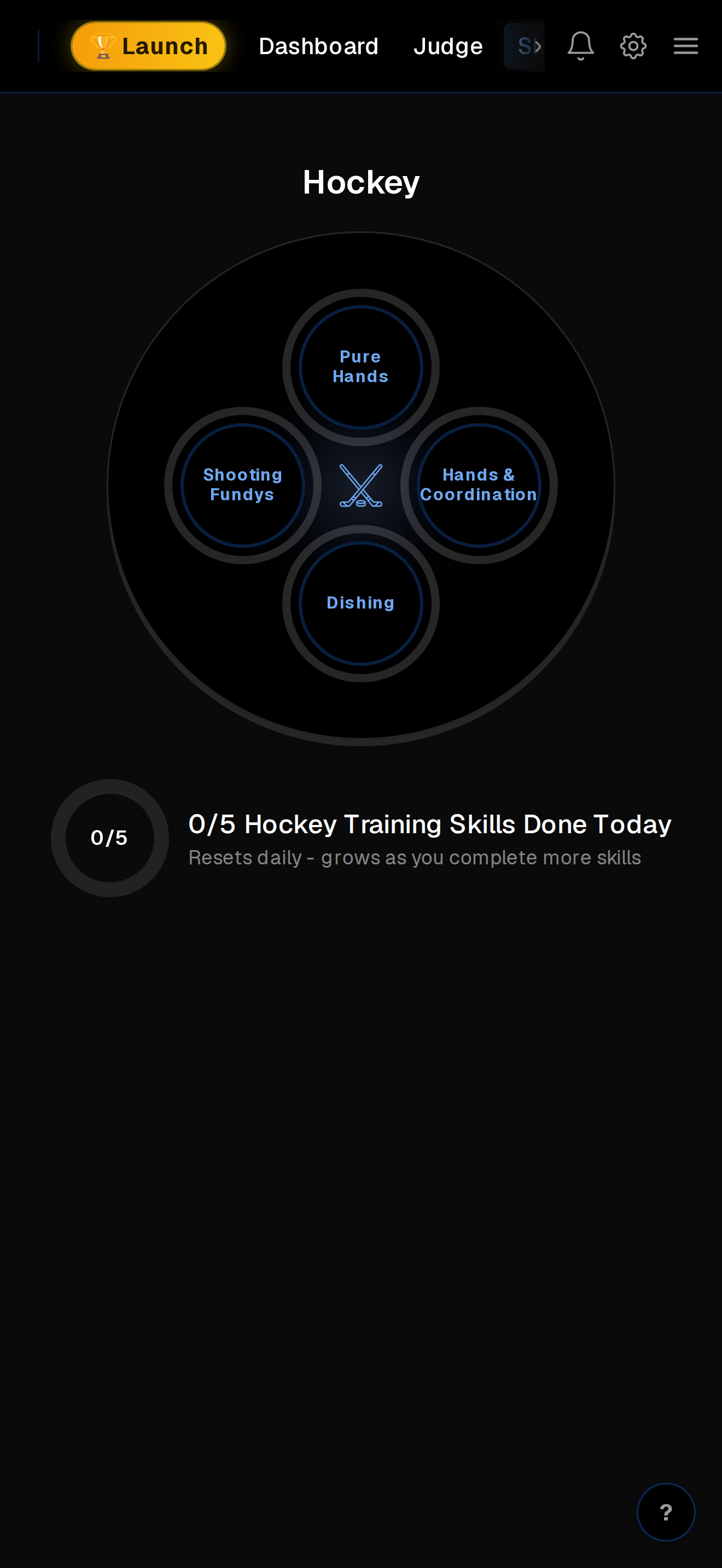 The Speed U app's daily skills screen